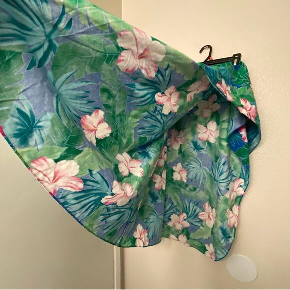 Hawaii cotton Hibiscus Tropical Wrap cover up Skirt swimsuit vintage Hawaii made - Picture 3 of 8